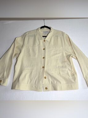 Lucky Brand Linen Relaxed Tailored Jacket Cream Size XL